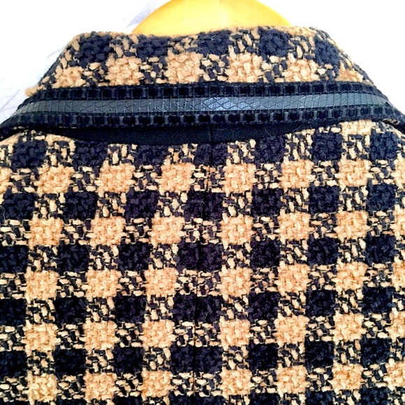 Kasper ASL Houndstooth Jacket with Faux Leather Trim 10 - Picture 8 of 16